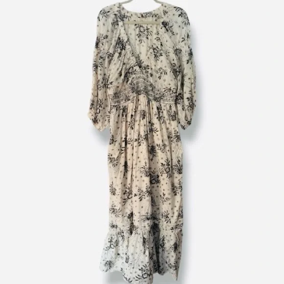 Free People Golden Hour Maxi dress in Ivory Black Combo Size XL Free People Golden Hour Maxi dress in Ivory Black Combo Size XL